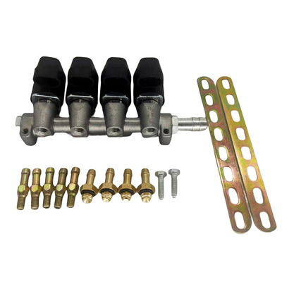LN-LIG1 2 Ohm / 3 Ohm অনুক্রমিক ইনজেকশন সিস্টেমের জন্য 4 সিলিন্ডার কালো ইনজেক্টর রেল